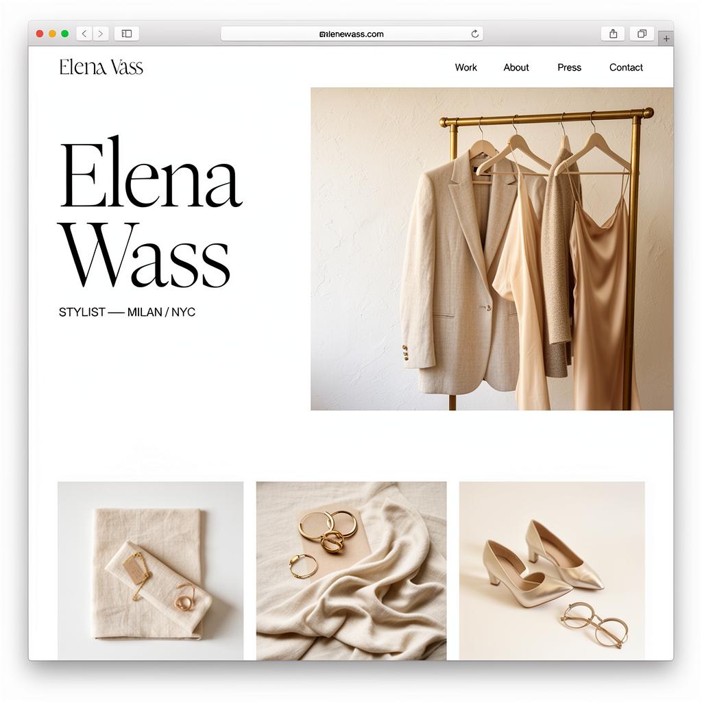 Elena Vass website mockup