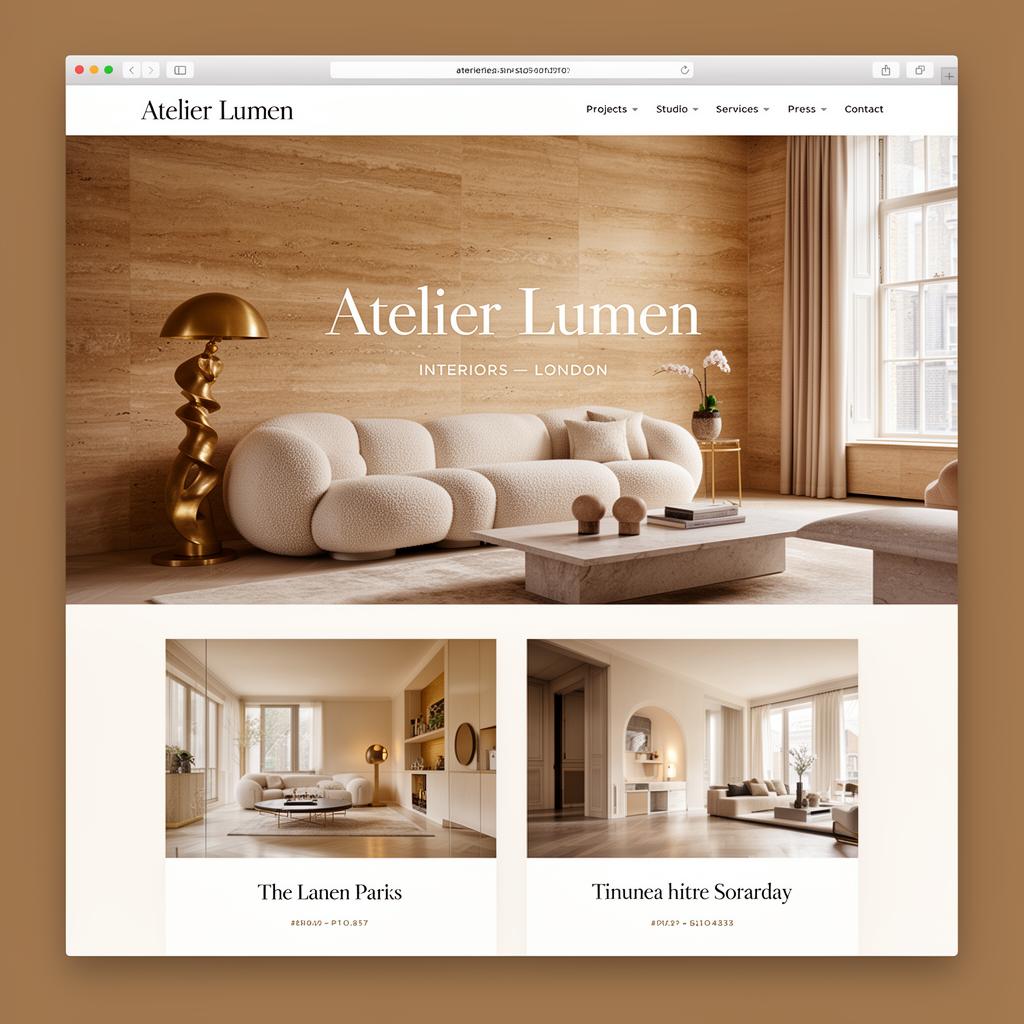 Atelier Lumen website mockup