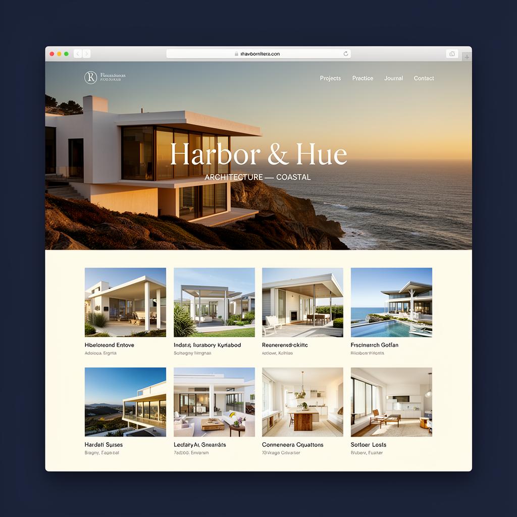 Harbor & Hue website mockup